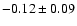 $ -0.12 \pm 0.09 $