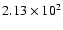 $ 2.13\times 10^{2} $
