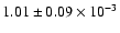 $ 1.01 \pm 0.09\times 10^{-3} $