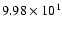 $ 9.98\times 10^{1} $