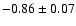 $ -0.86 \pm 0.07 $