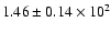 $ 1.46 \pm 0.14\times 10^{2} $