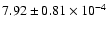 $ 7.92 \pm 0.81\times 10^{-4} $