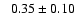 $ \phantom{+} 0.35 \pm 0.10 $
