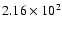 $ 2.16\times 10^{2} $