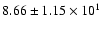 $ 8.66 \pm 1.15\times 10^{1} $