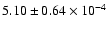 $ 5.10 \pm 0.64\times 10^{-4} $