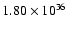 $ 1.80\times 10^{36}$