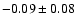 $ -0.09 \pm 0.08 $