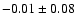 $ -0.01 \pm 0.08 $