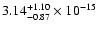 $ 3.14_{- 0.87}^{+ 1.10}\times 10^{-15} $