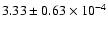 $ 3.33 \pm 0.63\times 10^{-4} $