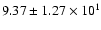 $ 9.37 \pm 1.27\times 10^{1} $