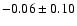 $ -0.06 \pm 0.10 $