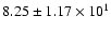 $ 8.25 \pm 1.17\times 10^{1} $