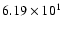 $ 6.19\times 10^{1} $