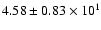 $ 4.58 \pm 0.83\times 10^{1} $