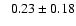 $ \phantom{+} 0.23 \pm 0.18 $