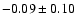 $ -0.09 \pm 0.10 $