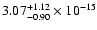 $ 3.07_{- 0.90}^{+ 1.12}\times 10^{-15} $