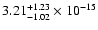 $ 3.21_{- 1.02}^{+ 1.23}\times 10^{-15} $