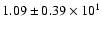 $ 1.09 \pm 0.39\times 10^{1} $