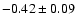 $ -0.42 \pm 0.09 $