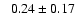$ \phantom{+} 0.24 \pm 0.17 $