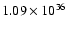 $ 1.09\times 10^{36}$