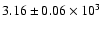 $ 3.16 \pm 0.06\times 10^{3} $