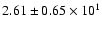 $ 2.61 \pm 0.65\times 10^{1} $