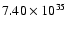 $ 7.40\times 10^{35}$