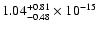 $ 1.04_{- 0.48}^{+ 0.81}\times 10^{-15} $