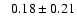 $ \phantom{+} 0.18 \pm 0.21 $