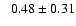 $ \phantom{+} 0.48 \pm 0.31 $