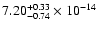 $ 7.20_{- 0.74}^{+ 0.33}\times 10^{-14} $