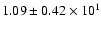 $ 1.09 \pm 0.42\times 10^{1} $