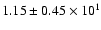 $ 1.15 \pm 0.45\times 10^{1} $