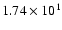 $ 1.74\times 10^{1} $