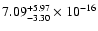 $ 7.09_{- 3.30}^{+ 5.97}\times 10^{-16} $