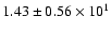 $ 1.43 \pm 0.56\times 10^{1} $
