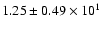 $ 1.25 \pm 0.49\times 10^{1} $