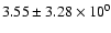 $ 3.55 \pm 3.28\times 10^{0} $