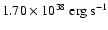 $1.70\times10^{38}~{\rm erg}~{\rm s}^{-1}$