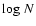 ${\rm log}~ N$