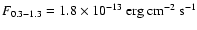 $F_{\rm0.3{-}1.3}=1.8\times10^{-13}~{\rm erg}~{\rm cm}^{-2}~{\rm s}^{-1}$