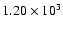 $ 1.20\times 10^{3} $