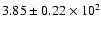 $ 3.85 \pm 0.22\times 10^{2} $