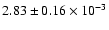 $ 2.83 \pm 0.16\times 10^{-3} $