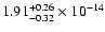 $ 1.91_{- 0.32}^{+ 0.26}\times 10^{-14} $